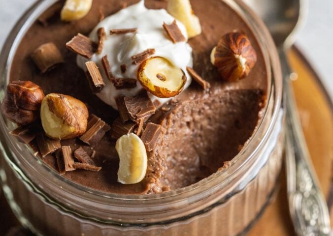 A vegan chocolate mousse made with black beans