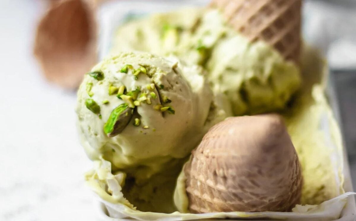 pistachio is the trending flavor for 2025, vegan pistachio ice cream