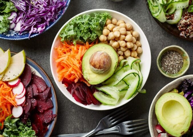 A selection of plant-based food products