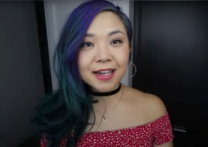 YouTuber Rose Lee (Cheap Lazy Vegan) in a still from her video about tofu recipes using the ultimate tofu hack