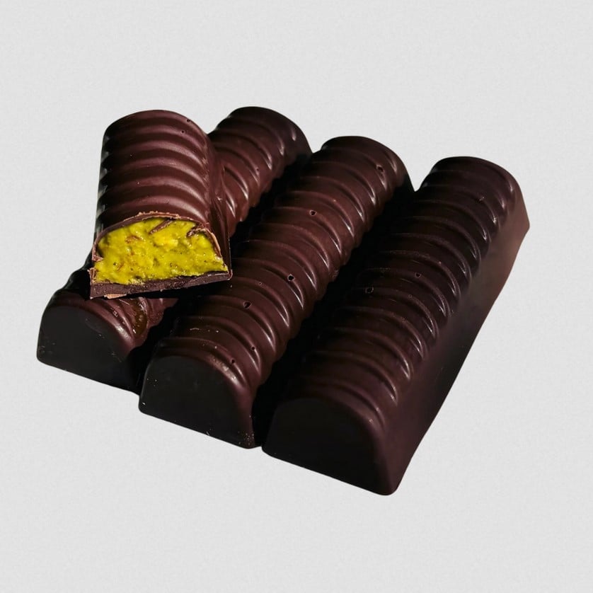 Photo shows the Organic House Dubai Chocolate bars, available from online shopping platform Basquet