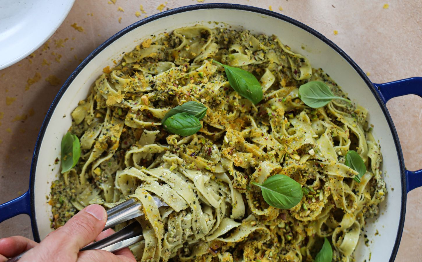 pistachio is the trending flavor of 2025 so enjoy pistachio in this fettucine