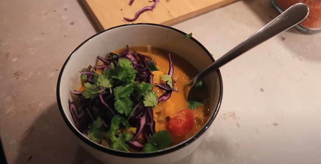 A bowl of vegan curry, a whole food, plant-based recipe